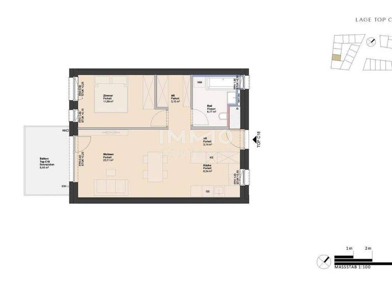 Wohnung zum Kauf - Erstbezug 227.000 € 2 Zimmer 53,9 m² Ufer Linz 4030