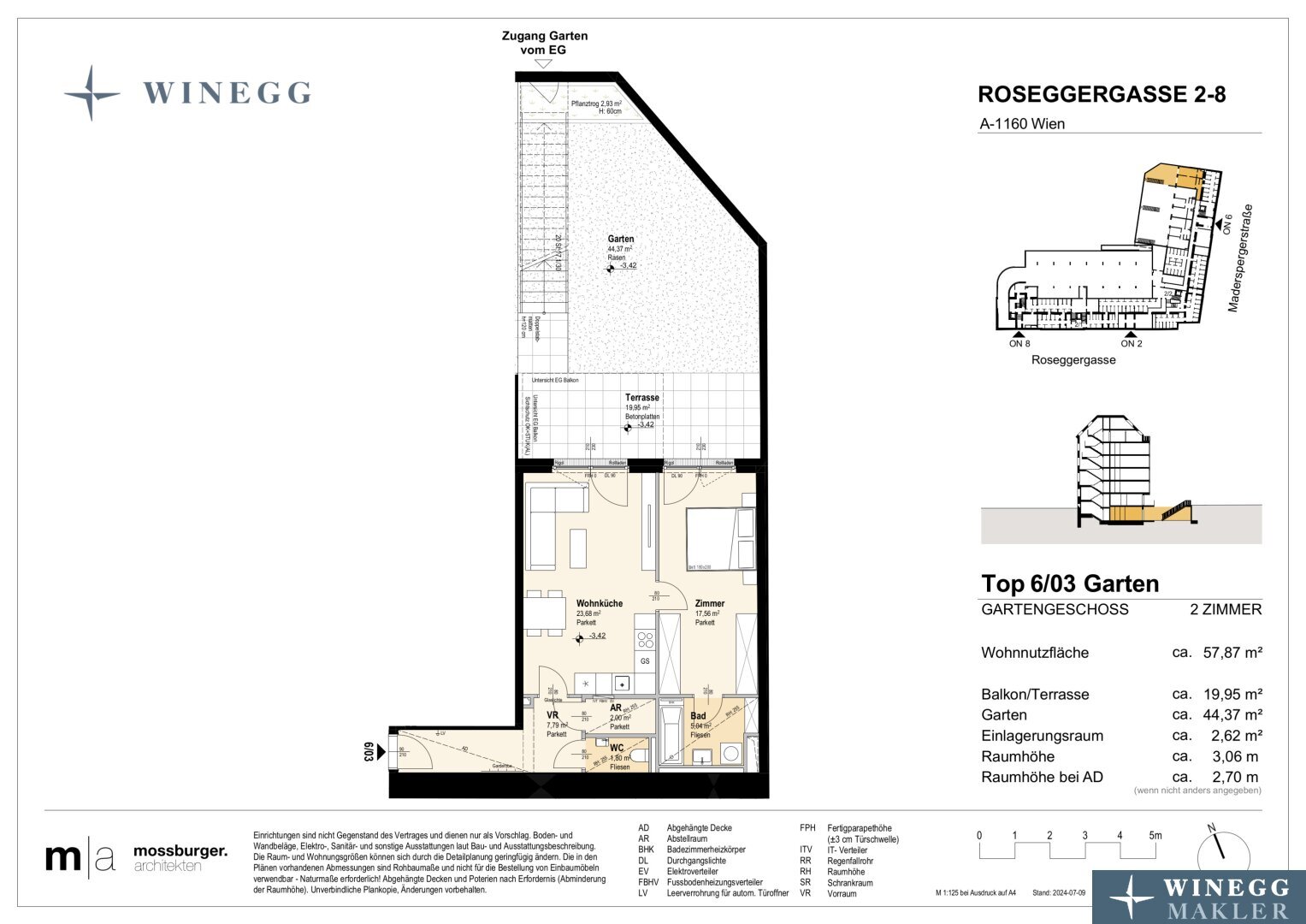 Wohnung zum Kauf 331.400 € 2 Zimmer 57,9 m²<br/>Wohnfläche EG<br/>Geschoss Roseggergasse 2-8 Wien 1160