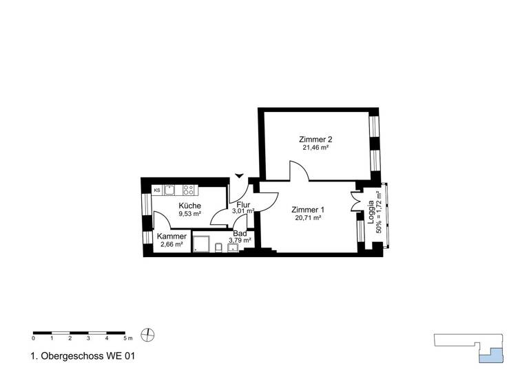 Wohnung zum Kauf provisionsfrei 249.500 € 2 Zimmer 62,9 m² 1. Geschoss Mariendorfer Damm 76 Mariendorf Berlin 12109