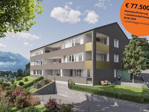 Terrassenwohnung zum Kauf provisionsfrei als Kapitalanlage geeignet 403.200 € 3 Zimmer 57,4 m² Badrus 3 Göfis 6811