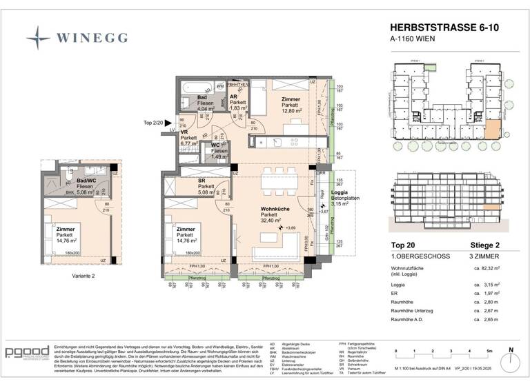 Wohnung zum Kauf - Erstbezug 494.600 € 3 Zimmer 79,2 m² 1. Geschoss Herbststraße 6-10 Wien 1160