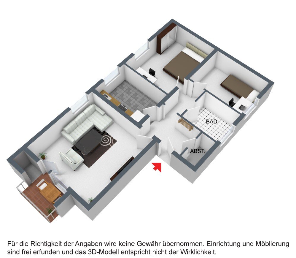 Studio zur Miete 640 € 3 Zimmer 76 m²<br/>Wohnfläche 2.<br/>Geschoss Am Erlsberg 27 Buer Gelsenkirchen 45897