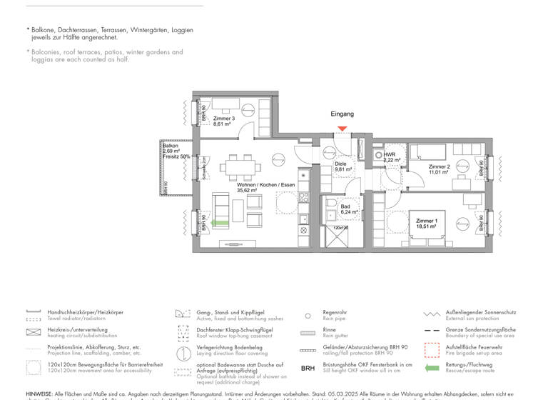 Wohnung zum Kauf 776.000 € 3,5 Zimmer 94,7 m²<br/>Wohnfläche 1.<br/>Geschoss Schwedische Allee 27 Krampnitz Potsdam 14476
