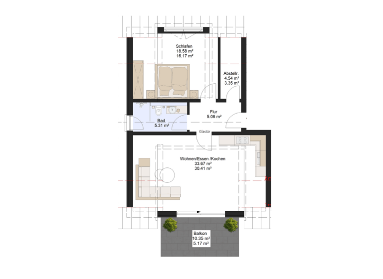 Wohnung zum Kauf 465.004 € 3 Zimmer 77,4 m² EG Schwabelweis Regensburg 93055