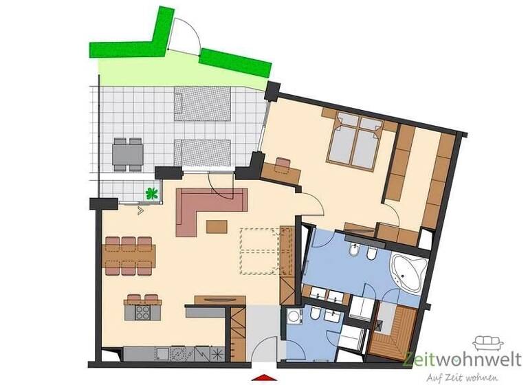 Wohnung zur Miete auf Zeit 2.750 € 2 Zimmer 106,9 m² frei ab sofort Wilsdruffer Vorstadt/Seevorstadt-West Dresden 01067