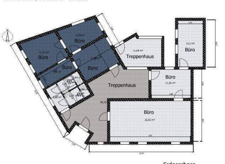 Büro zur Miete provisionsfrei 350 € 2 Zimmer 62 m² Bürofläche Ratswall 15 Bitterfeld Bitterfeld-Wolfen 06749