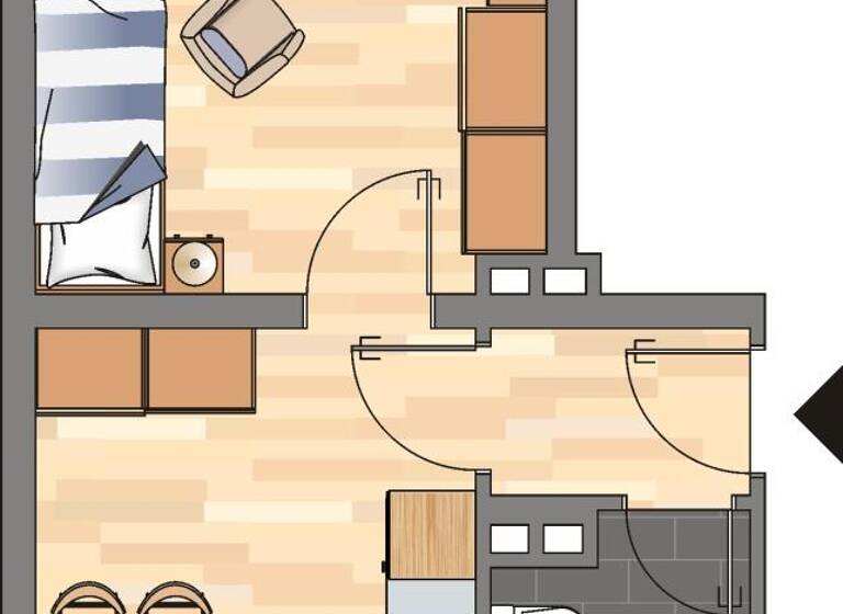 Wohnung zur Miete 350 € 2 Zimmer 40,9 m² 1. Geschoss frei ab 17.04.2026 Hollwisch 23 Ellerbek Kiel 24143