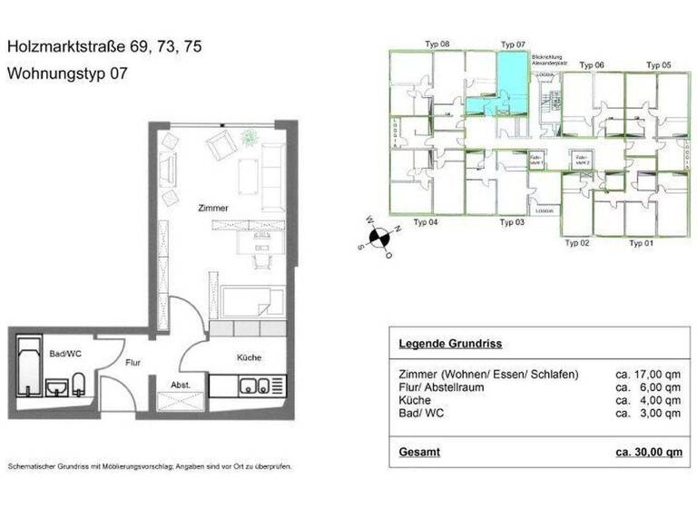 Studio zum Kauf provisionsfrei 218.000 € 1 Zimmer 30 m² Holzmarktstr. 73 Mitte Berlin 10179