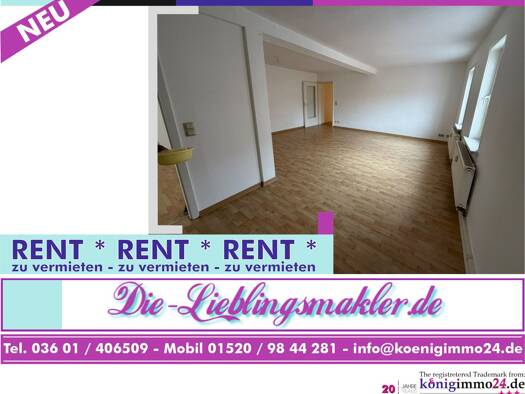 Wohnung zur Miete 499 € 3 Zimmer 75 m² 2. Geschoss frei ab sofort Mühlhausen Mühlhausen/Thüringen 99974