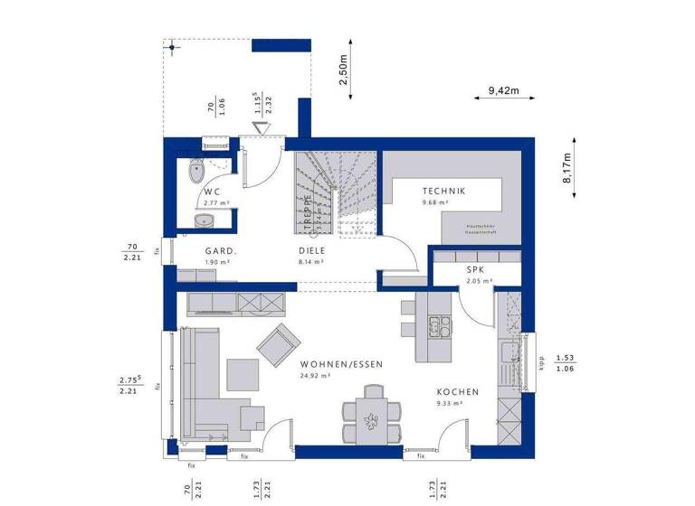 Einfamilienhaus zum Kauf 509.700 € 5 Zimmer 124,8 m² 480 m² Grundstück Wildbader Str. 50/2 Rötenbach Bad-Teinach 75385
