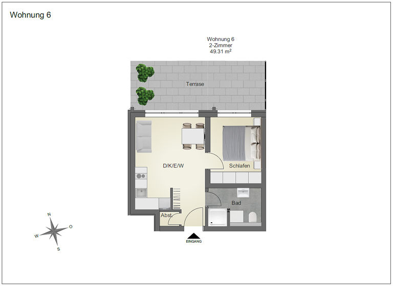 Wohnung zur Miete 1.000 € 2 Zimmer 49,3 m² EG frei ab 01.04.2026 Albstraße 66 Weigheim Villingen-Schwenningen 78056