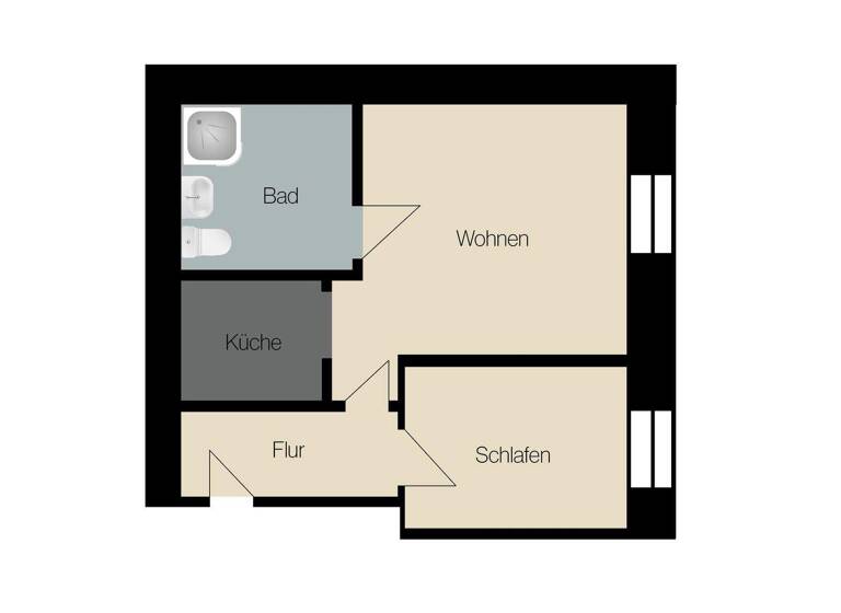 Wohnung zur Miete 450 € 2 Zimmer 59 m² 1. Geschoss Mühlgasse 50 Borna 04552