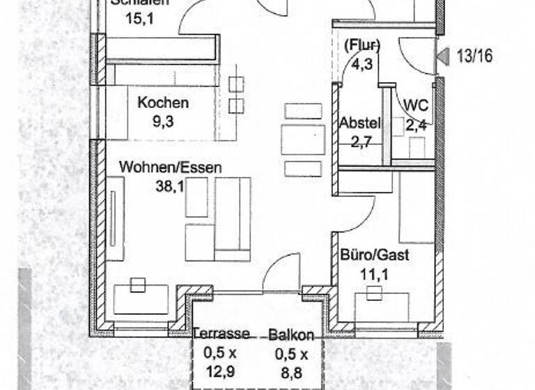 Wohnung zur Miete 990 € 4 Zimmer 104,9 m² 1. Geschoss Dr.-Blank-Strasse 33 Grafenrheinfeld 97506