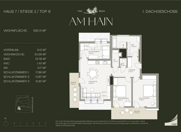 Wohnung zum Kauf - Erstbezug 1.090.000 € 4 Zimmer 106,1 m² Wien 1190