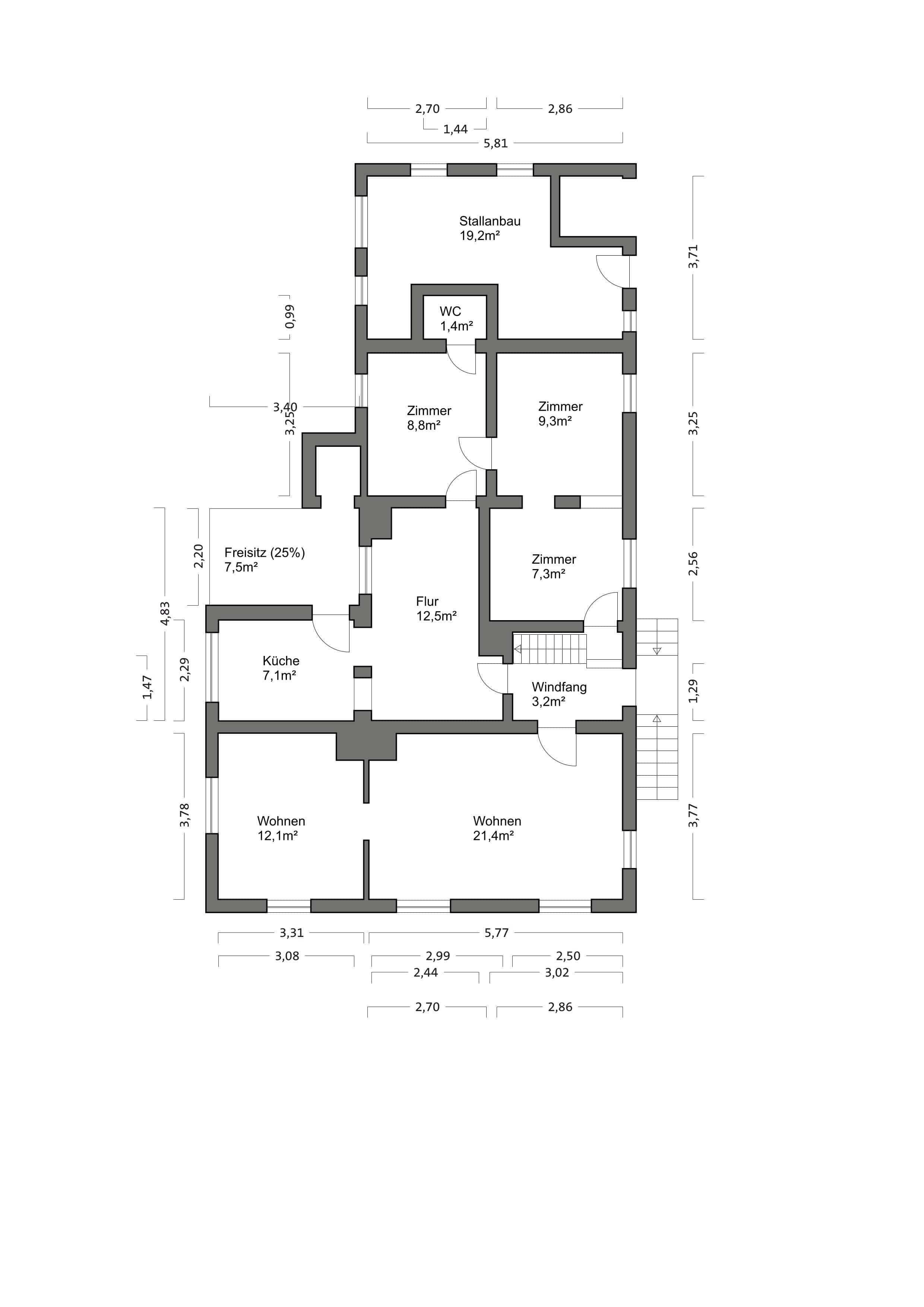 Einfamilienhaus zum Kauf provisionsfrei 214.000 € 7 Zimmer 127 m²<br/>Wohnfläche 2.068 m²<br/>Grundstück Zell - Weierbach Offenburg 77654