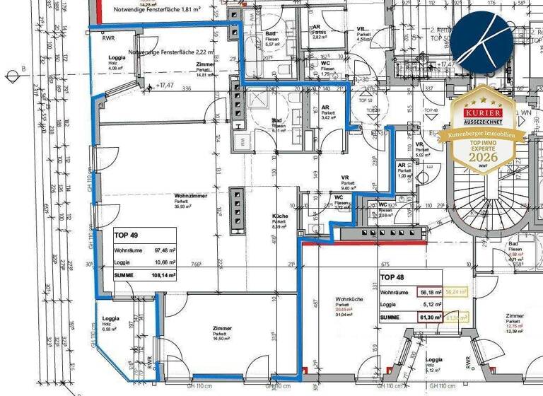 WG-Zimmer zum Kauf - Erstbezug 628.000 € 3 Zimmer 97,5 m² 5. Geschoss Wien 1100