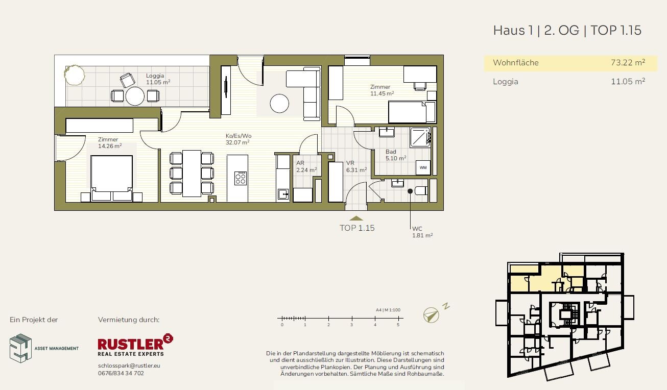 Wohnung zur Miete 742 € 3 Zimmer 73,2 m²<br/>Wohnfläche 01.09.2025<br/>Verfügbarkeit Straßgang Graz 8054