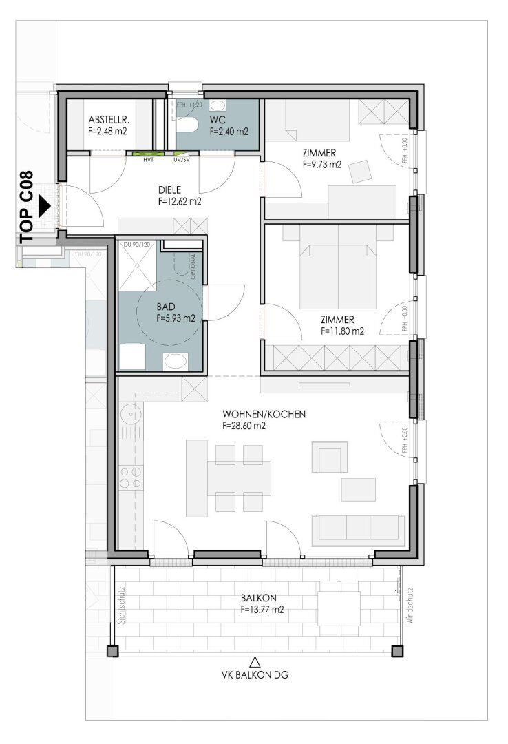 Wohnung zum Kauf 513.800 € 3 Zimmer 73,6 m²<br/>Wohnfläche 1.<br/>Geschoss Baumkirchen 6121