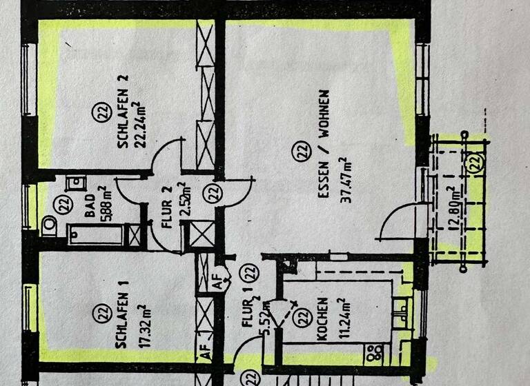 Wohnung zum Kauf 430.000 € 3 Zimmer 106 m²<br/>Wohnfläche 1.<br/>Geschoss Südstadt 50 Fürth 90763