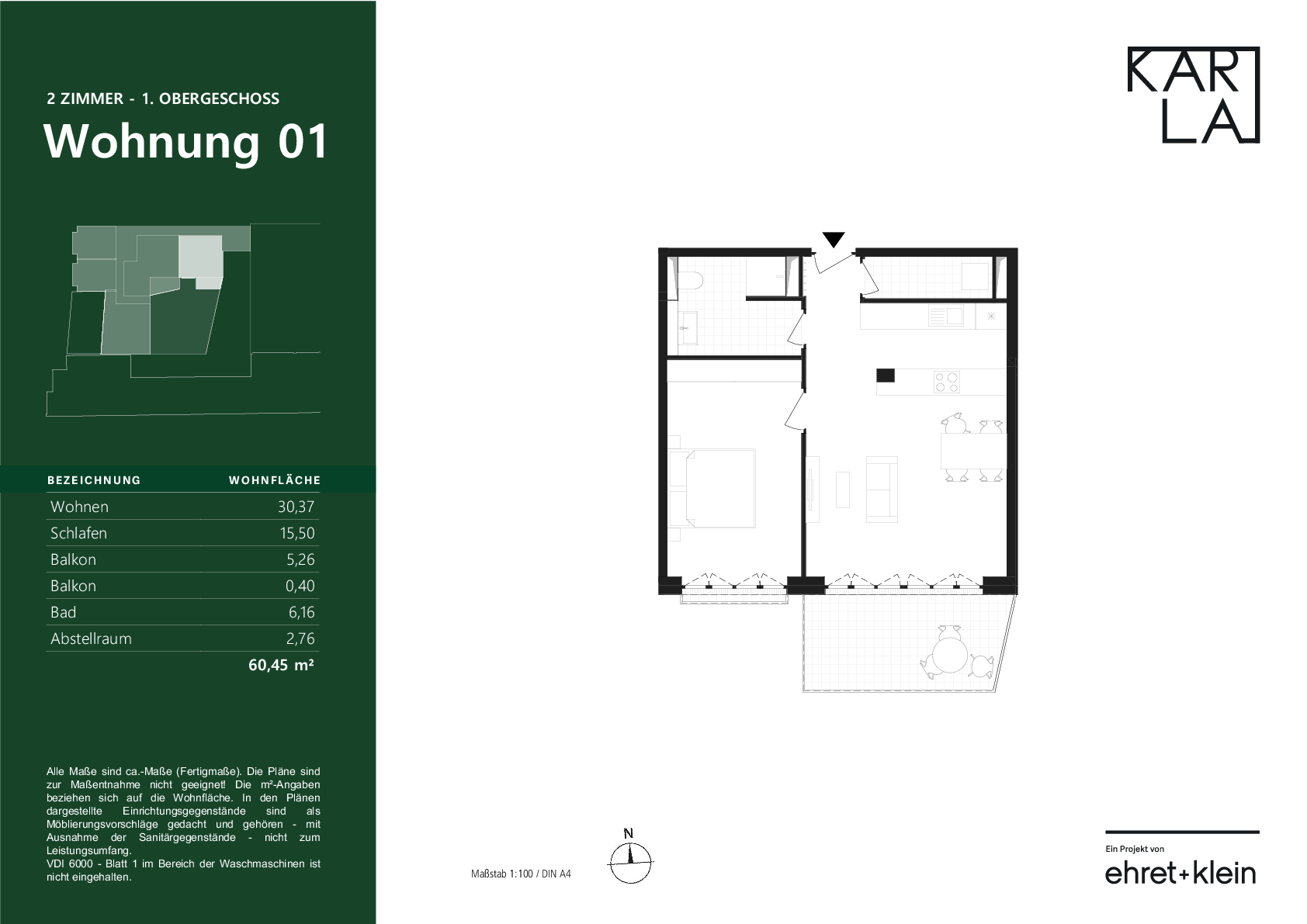 Terrassenwohnung zum Kauf 439.900 € 2 Zimmer 60,5 m²<br/>Wohnfläche 1.<br/>Geschoss Innenstadt - West - Westlicher Teil Karlsruhe 76133