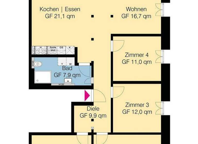 Wohnung zur Miete - Erstbezug 1.445 € 5 Zimmer 115,5 m² 1. Geschoss Am Küsterberg 6A Ehmen Wolfsburg 38442