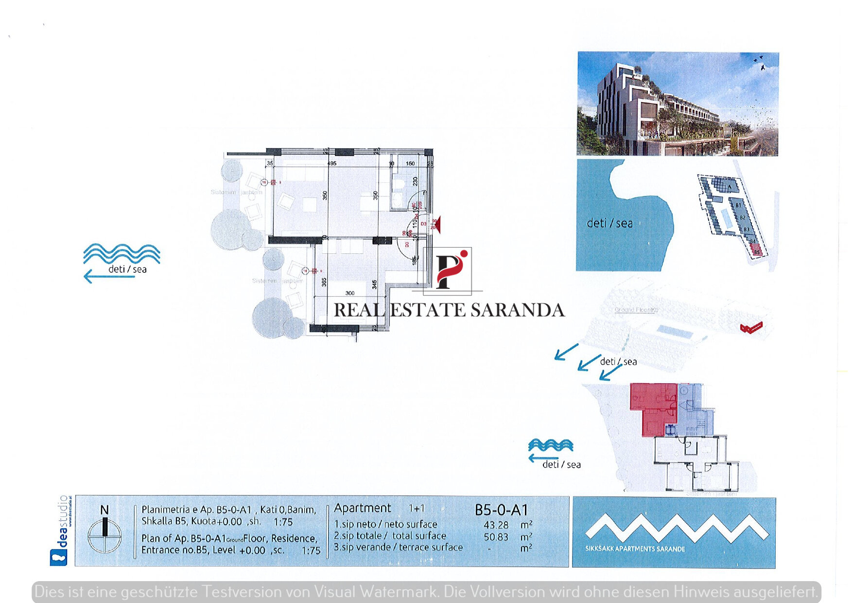 Studio zum Kauf 248.704 € 1 Zimmer 107,2 m²<br/>Wohnfläche EG<br/>Geschoss Saranda 9701