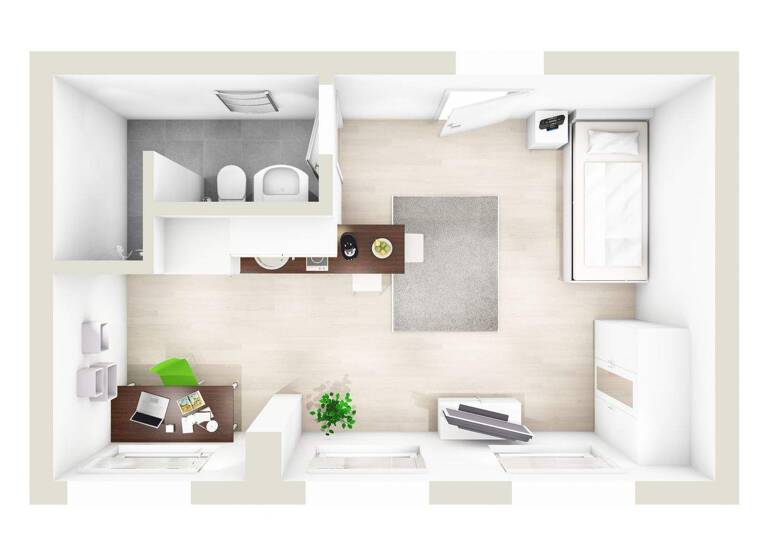 Studio zur Miete 264 € 1 Zimmer 24 m² EG Clausthal-Zellerfeld 38678