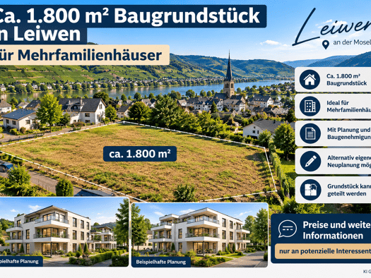 Grundstück zum Kauf provisionsfrei 450.000 € 1.800 m² Grundstück frei ab sofort Leiwen 54340