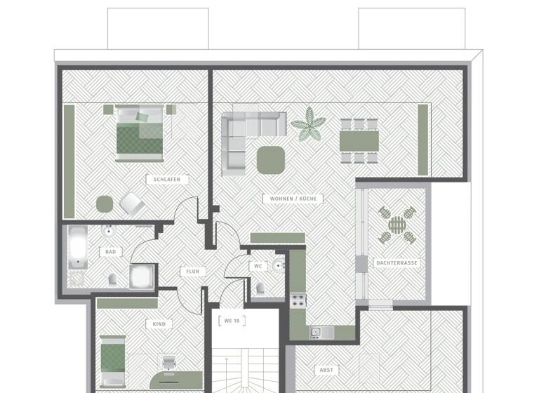 Wohnung zum Kauf provisionsfrei 506.165 € 3 Zimmer 92 m²<br/>Wohnfläche Dachgeschoss, 4.<br/>Geschoss ab sofort<br/>Verfügbarkeit Klotzsche Dresden 01109