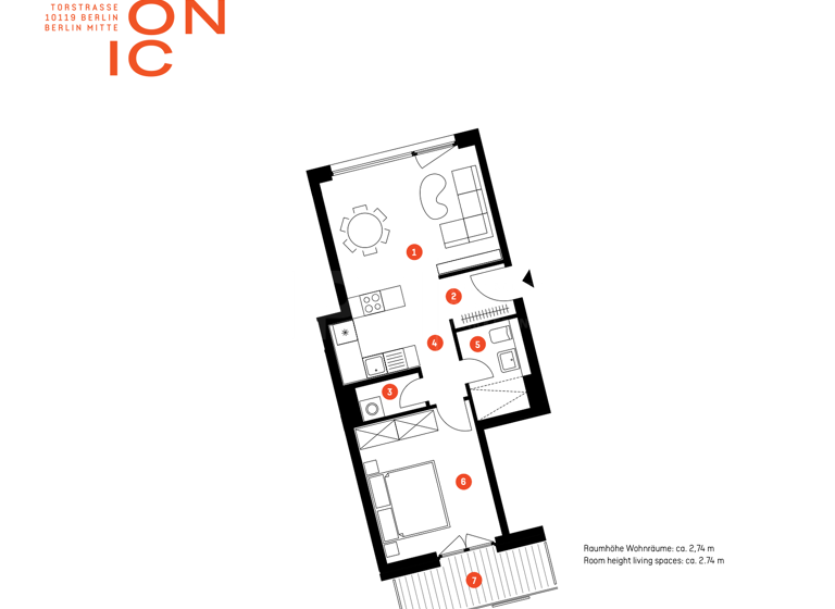 Wohnung zum Kauf - Erstbezug provisionsfrei 708.000 € 2 Zimmer 50 m² 1. Geschoss Torstraße 224 Mitte Berlin 10115