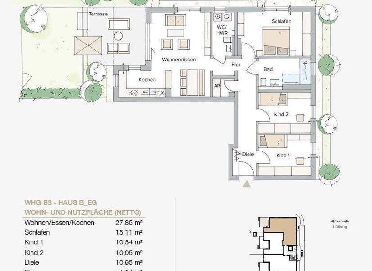 Terrassenwohnung zum Kauf - Erstbezug provisionsfrei 674.446 € 4 Zimmer 103,8 m² EG frei ab 31.03.2028 Spitalhof Nürnberg 90491