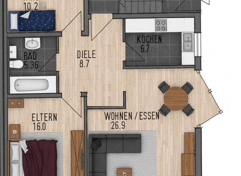 Wohnung zum Kauf 215.000 € 3 Zimmer 73 m² EG Flacht 65558