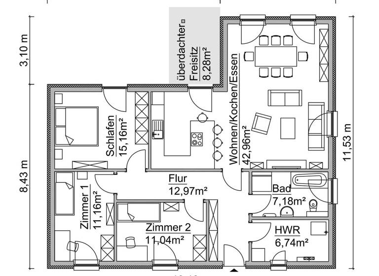 Bungalow zum Kauf 227.600 € 4 Zimmer 115 m² 700 m² Grundstück Neu-Vehlefanz Oberkrämer 16727