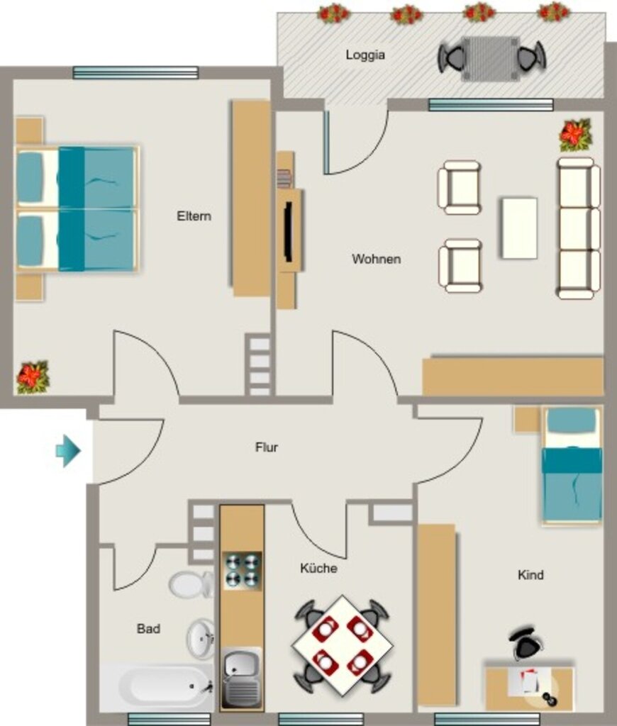 Wohnung zur Miete 527 € 3,5 Zimmer 61,9 m²<br/>Wohnfläche 1.<br/>Geschoss Siebenbürgener Straße 8 Overbruch Duisburg 47178