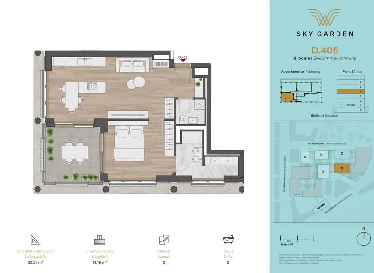 Wohnung zum Kauf 2 Zimmer 56 m² 4. Geschoss Bahnhofsallee 5 Bozen 39100