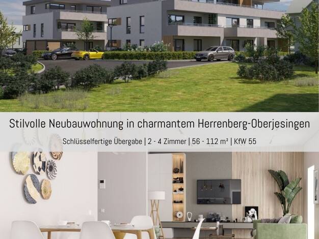 Penthouse zum Kauf - Erstbezug provisionsfrei 675.000 € 4 Zimmer 112,4 m² Dachgeschoss, 2. Geschoss Oderstraße 4 Oberjesingen Herrenberg 71083