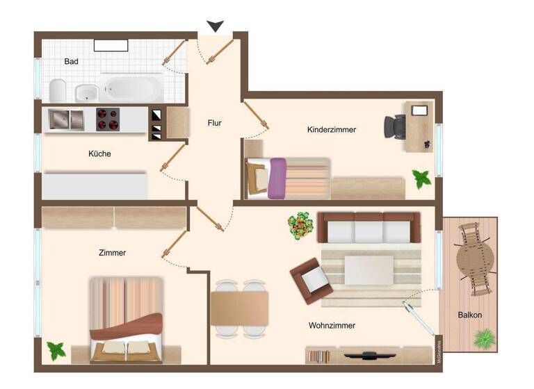 Wohnung zur Miete 299 € 3 Zimmer 60 m² 2. Geschoss frei ab sofort Eckersbacher Höhe -81-106 Eckersbach Zwickau 08066