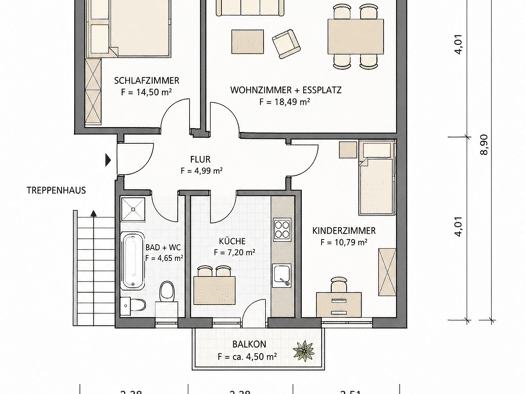 Wohnung zur Miete 595 € 3 Zimmer 60 m² Geschoss 1/2 frei ab 01.11.2026 Lessingstraße 19 Weikersheim Weikersheim 97990