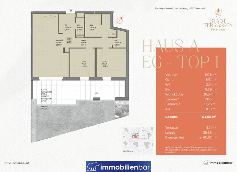 Wohnung zum Kauf - Erstbezug 435.309 € 3 Zimmer 82,6 m² EG Peuerbach 4722