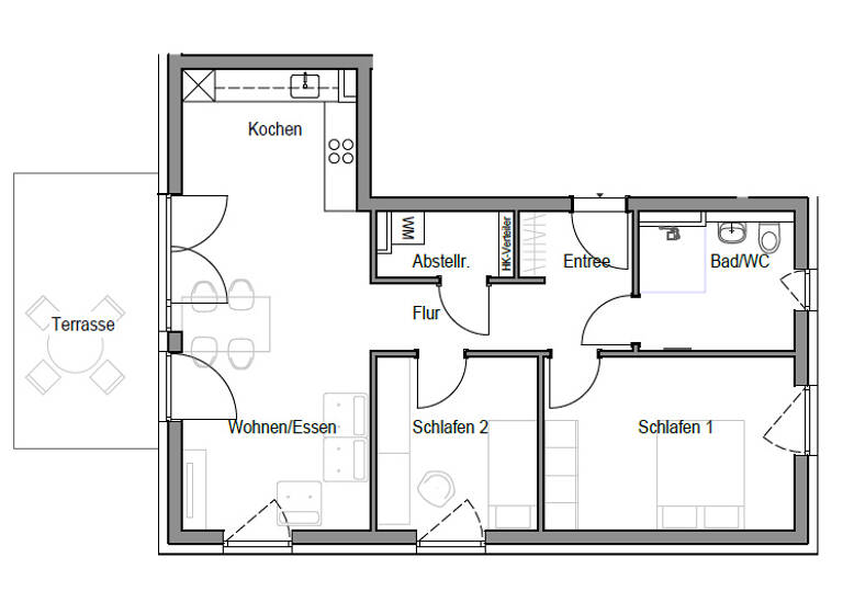 Terrassenwohnung zur Miete - Erstbezug 1.250 € 3 Zimmer 76 m² EG Biklenstraße 10 Untertürkheim Stuttgart 70327