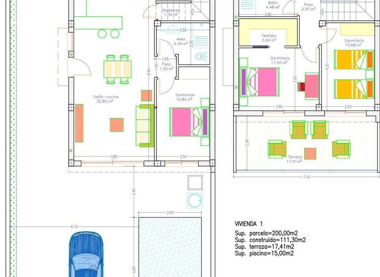 Villa zum Kauf provisionsfrei 450.000 € 4 Zimmer 111 m² 200 m² Grundstück Pilar de la Horadada 03190