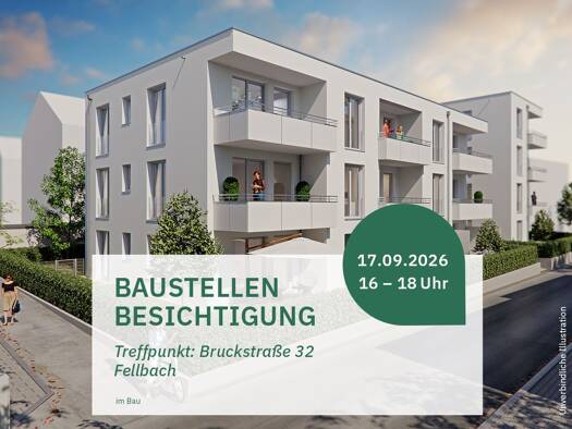 Wohnung zum Kauf - Erstbezug provisionsfrei 328.000 € 2 Zimmer 46 m² 2. Geschoss Bruckstraße 32 Fellbach Fellbach 70734