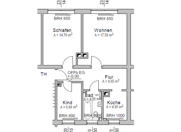 Wohnung zur Miete 348 € 3 Zimmer 58 m² 2. Geschoss frei ab sofort Ostrau 04749