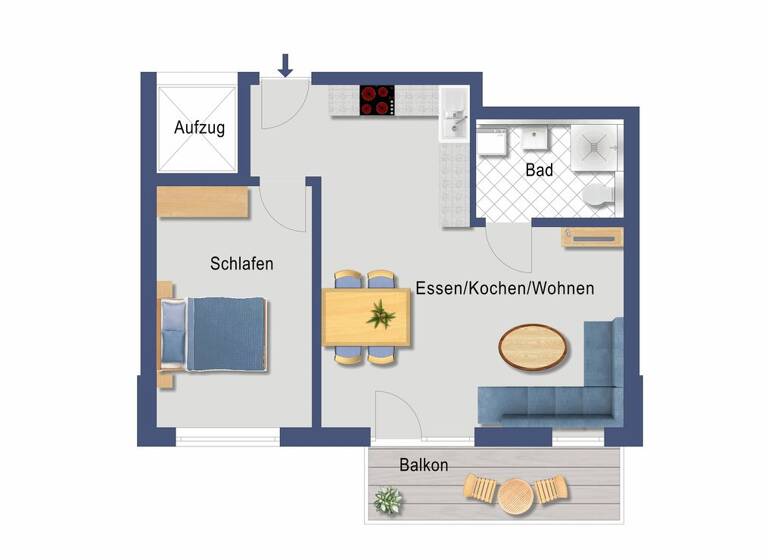 Wohnung zum Kauf - Erstbezug 329.500 € 2 Zimmer 55,2 m² 2. Geschoss Bruckbergerau Bruckberg 84079