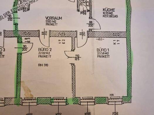 Büro zur Miete 1.753 € 5 Zimmer 77 m² Bürofläche Pelzgasse Wien 1150
