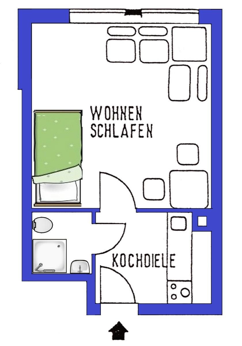 Wohnung zum Kauf 95.000 € 1 Zimmer 27 m²<br/>Wohnfläche ab sofort<br/>Verfügbarkeit Schönfeld Erlangen 91058