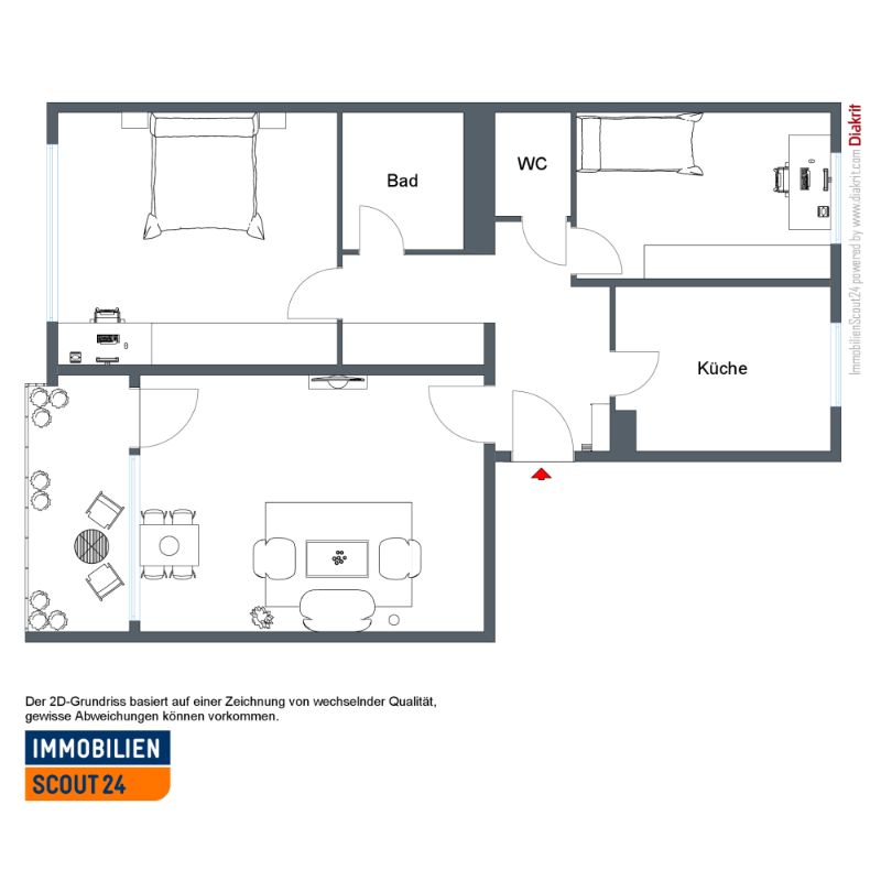 Wohnung zur Miete 500 € 2,5 Zimmer 70 m²<br/>Wohnfläche 1.<br/>Geschoss 01.03.2025<br/>Verfügbarkeit Brückenhofstraße 68 Brückenhof Kassel 34132