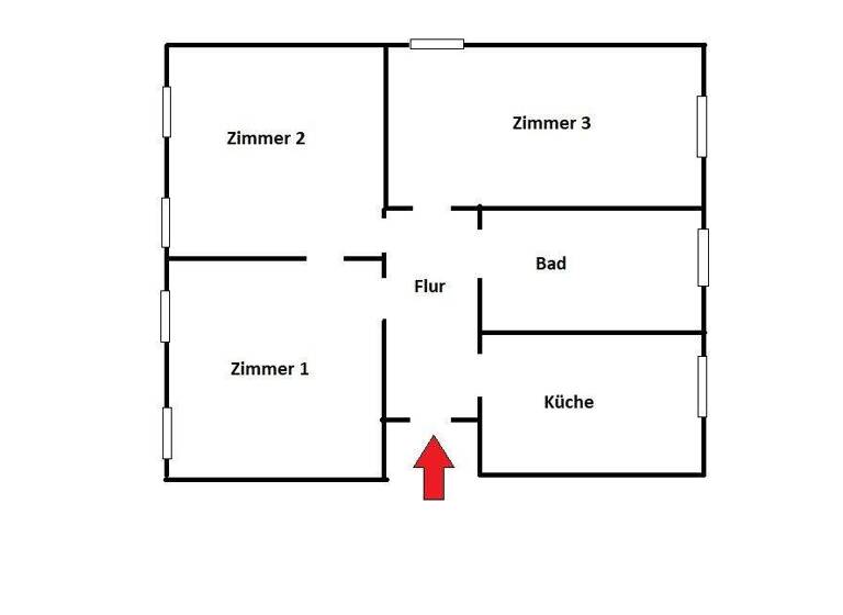 Wohnung zur Miete 680 € 3 Zimmer 72 m² 1. Geschoss Hanseplatz 10 St. Lorenz Süd Lübeck / Sankt Lorenz Süd 23558