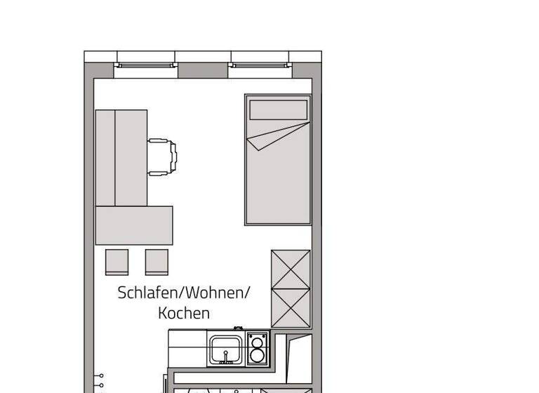 Studio zum Kauf 149.900 € 1 Zimmer 20,1 m² 5. Geschoss Grombühl Würzburg 97076
