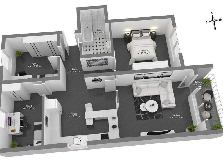 Wohnung zum Kauf 267.000 € 4 Zimmer 89,4 m² Wilh.-Maybach-Straße 26 Hockenheim 68766
